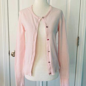 Angora Blend Perfect Fit Cardigan with Multicolor Rhinestone Buttons (size S)